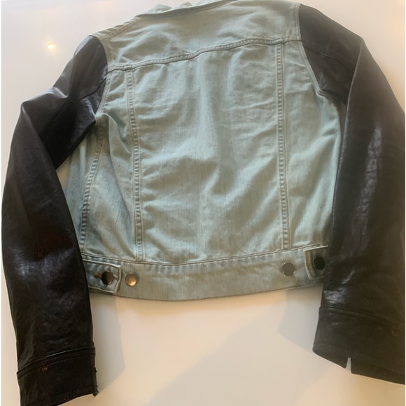 Alexander Wang Jean jacket with genuine leather sleeves - Picture 3 of 5